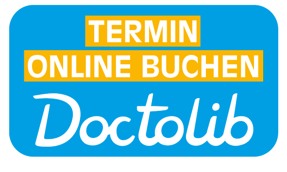 Button für die Möglichkeit einen Termin Online über Doctolib zu buchen